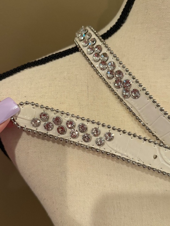Rhinestone Belts, Western Cowgirl Country Black, White & Silvern Bling (2)